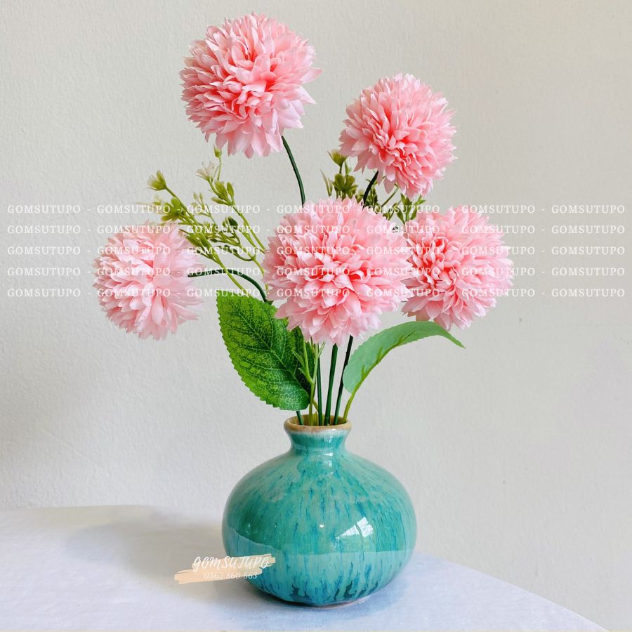 Lọ Hoa Mini Men Hoả Biến Để Bàn - Gốm Sứ TUPO - gomsutupo - Bình Hoa Bát Tràng Decor Trang Trí