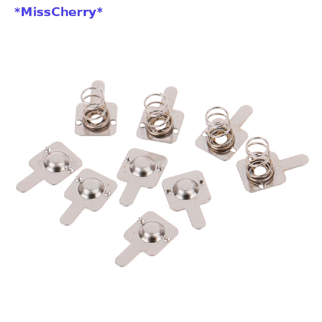 Set 10 Cặp Lò Xo Kim Loại Màu Bạc Thay Thế Cho Pin AAA Mới