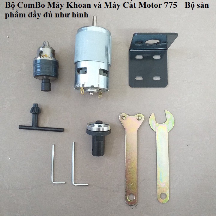 Bộ ComBo Khoan Cắt Motor 775 - 150w kèm giá đỡ