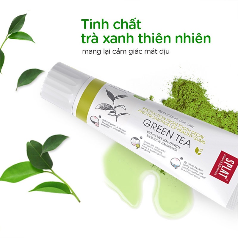 Kem Đánh Răng Splat Trà Xanh (100ml) Giảm Hôi Miệng, Ngừa Sâu Răng, Ngừa Các Vấn Đề Về Lợi - Chính hãng 100%