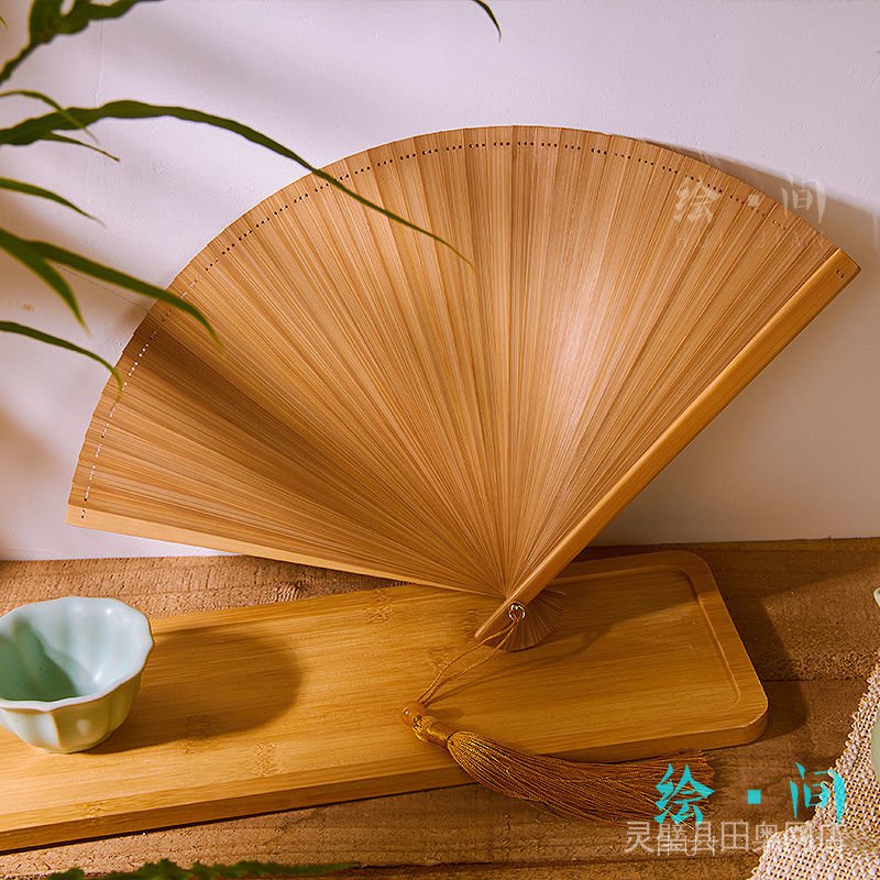 Bai#Quạt Cầm Tay#Quạt Gấp Bằng Tre 18CM 16CM Màu Đen / Xanh Lá / Đỏ