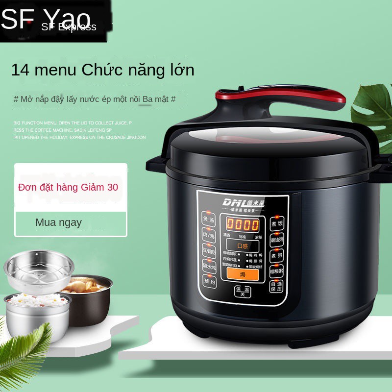 ☞✱DML 8 lít 10 12 cho gia đình thông minh và nồi áp suất điện thương mại có thể nấu cơm cao 2-10 người