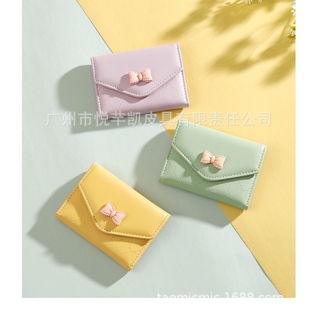 Ví nữ mini cute GENZZZ họa tiết nơ đáng yêu thiết kế nhỏ gọn đựng trong túi xách V028