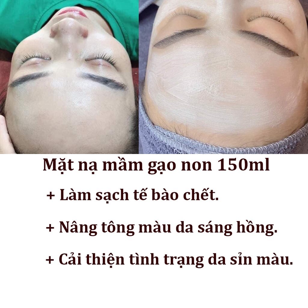 Mặt nạ mầm gạo non, vàng nano 24k và huyết hoa hồng cấy trắng da mặt cấp ẩm bịch 150ml