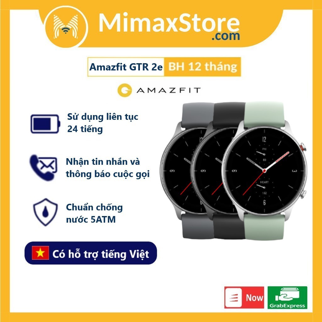 [Hỏa Tốc - HCM] Đồng Hồ Thông Minh Amazfit GTR 2e | Giao Diện Tiếng Việt | Bảo Hành 12 Tháng | Chính Hãng | Mimax Store