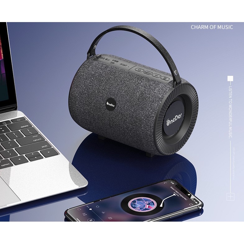 Loa Bluetooth Không Dây Xách Tay OneDer Phantom V3 Bass Mạnh Mẽ Chống Nước Hỗ Trợ Thẻ Nhớ