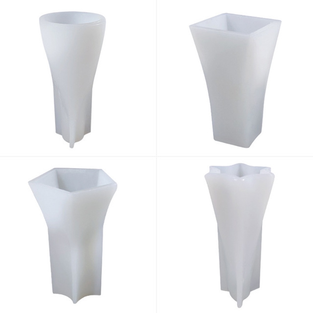 Khuôn Silicon Hình Nón Hình Lục Giác Trong Suốt Linh Hoạt Làm Nến Xi Măng DIY