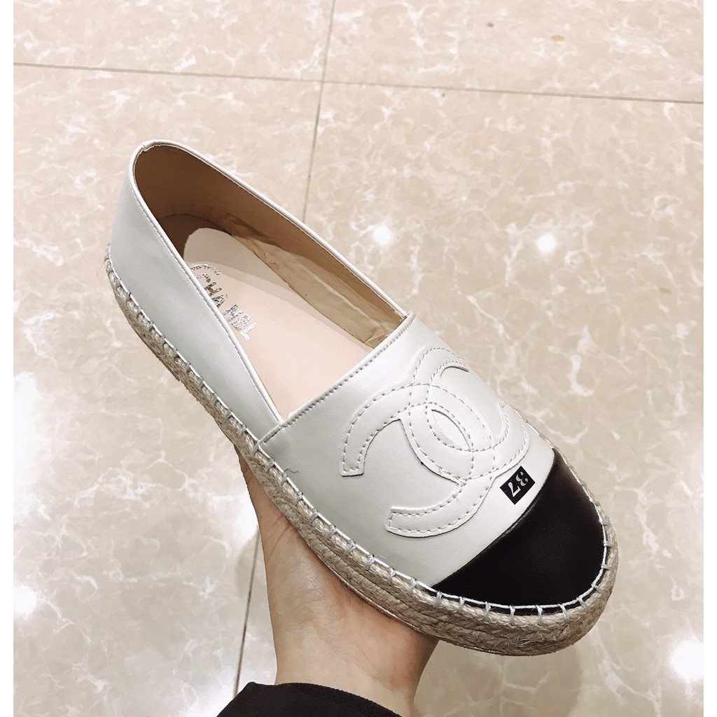 Giày slip on da mịn viền cói hàng đẹp - 2P