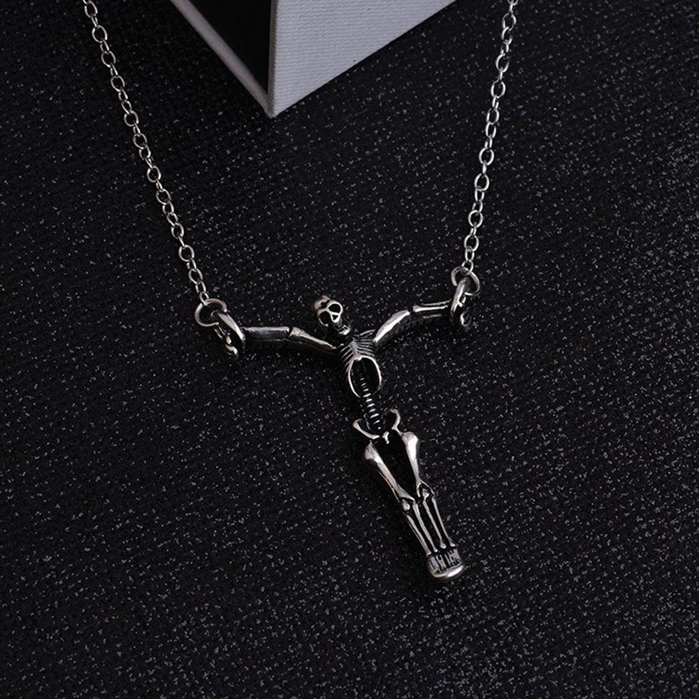 Vòng cổ Hợp Kim Thép Không Gỉ Hình Bộ Xương Phong Cách Gothic Cho Nữ