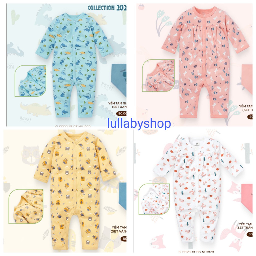 Body liền quần Lullaby cotton dày, sleepsuit Lullaby chất nỉ mềm mịn, hàng cao cấp chính hãng