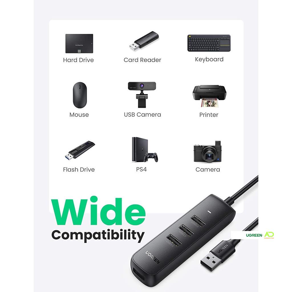 Hub mở rộng 1 cổng ra 4 cổng USB 3.0 UGREEN CM416 - Hàng phân phối chính hãng - Bảo hành 18 tháng