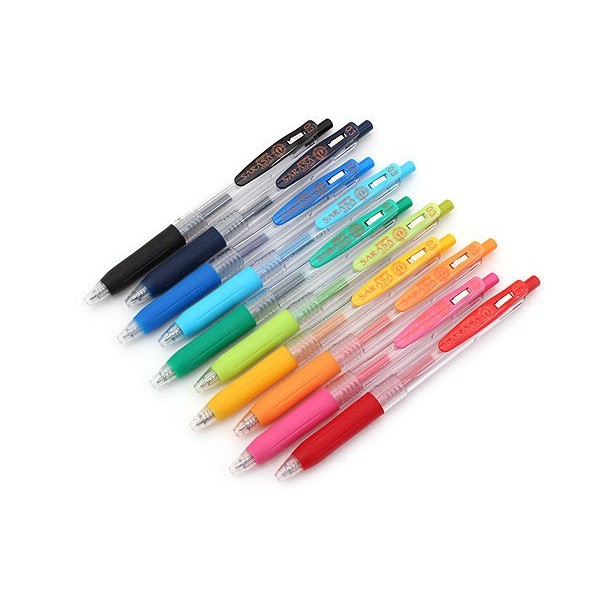 Bộ 10 bút gel Zebra Sarasa Clip - Metal tip 0.5mm - Basic Colors