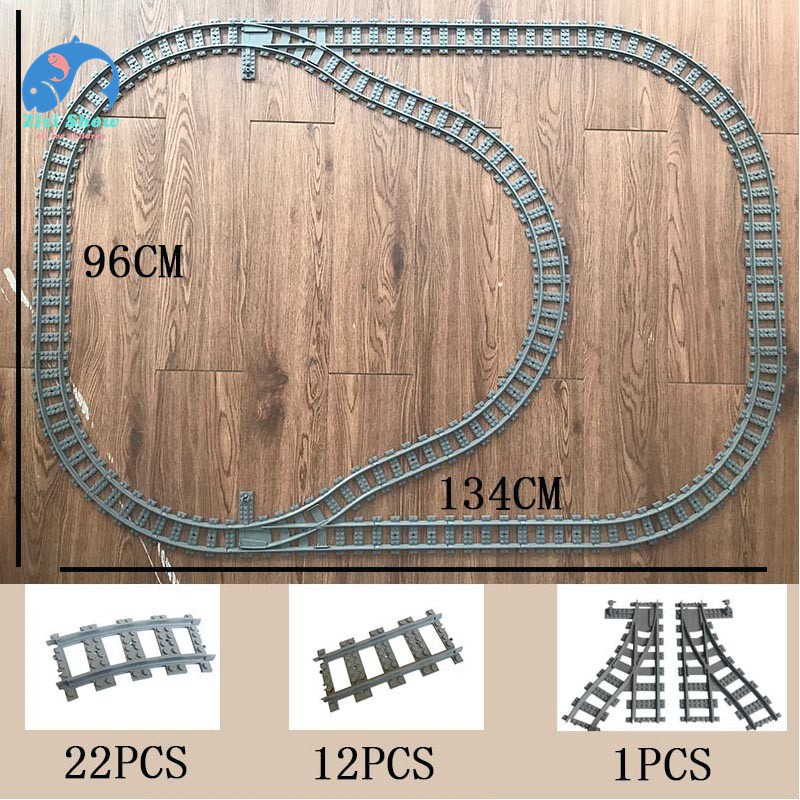 ✺● Phụ Kiện Khối Lắp Ráp Đường Ray Đường Ray Đường Ray Xe Lửa Kênh Thẳng Mềm Cong Tương Thích Với Lego T