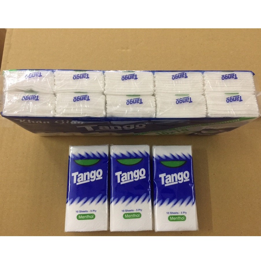 Khăn giấy bỏ túi Tango 3 lớp (Lốc 10 gói nhỏ)