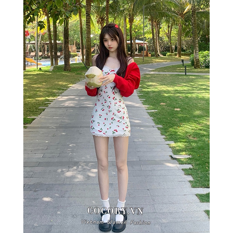 Cocory vn Đầm Hai Dây Mini In Hoa Thời Trang Mùa Hè Quyến Rũ Cho Nữ