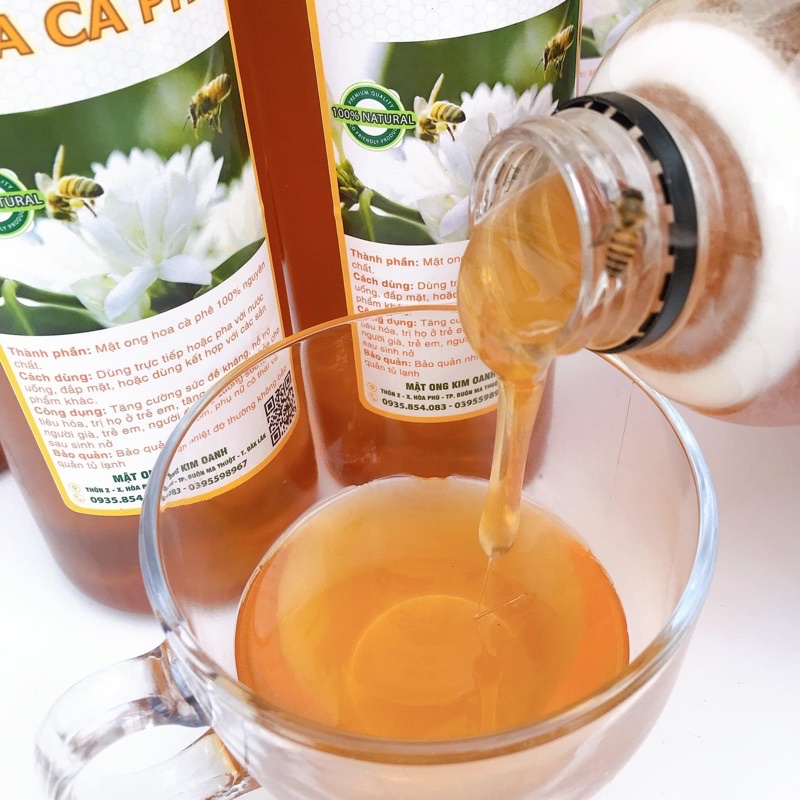 Mật ong nguyên chất hoa Cà Phê (1 Lít cân nặng chuẩn 1,4kg) Giá sỉ tại trại không qua trung gian