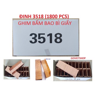 Đinh 3518 có 1800 cây kim ghim bấm bao bì hộp thùng giấy - Loại hộp trắng