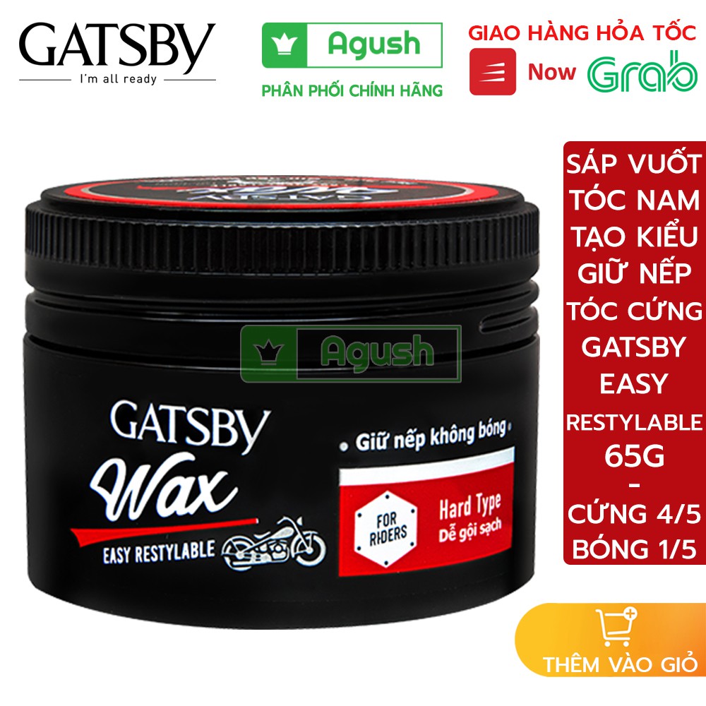 Sáp vuốt tóc nam giữ nếp tạo kiểu tóc cứng Gatsby Wax Easy Restylable 65g cho bé chính hãng thơm không bóng tốt giá rẻ