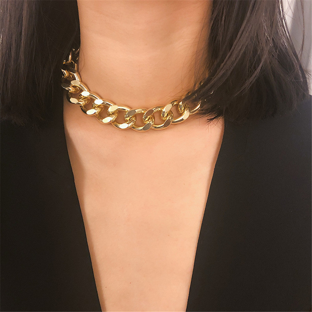 【COD】Vòng cổ Choker bằng nhôm phong cách Punk hiphop thời trang cho nam và nữ
