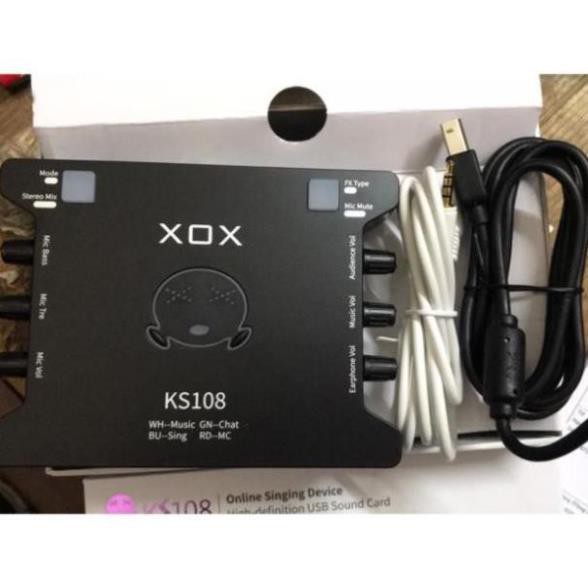 Bộ chỉnh âm Sound card XOX KS108 cho micro thu âm, sound card hát karaoke hát live stream âm thanh tuyệt đỉnh