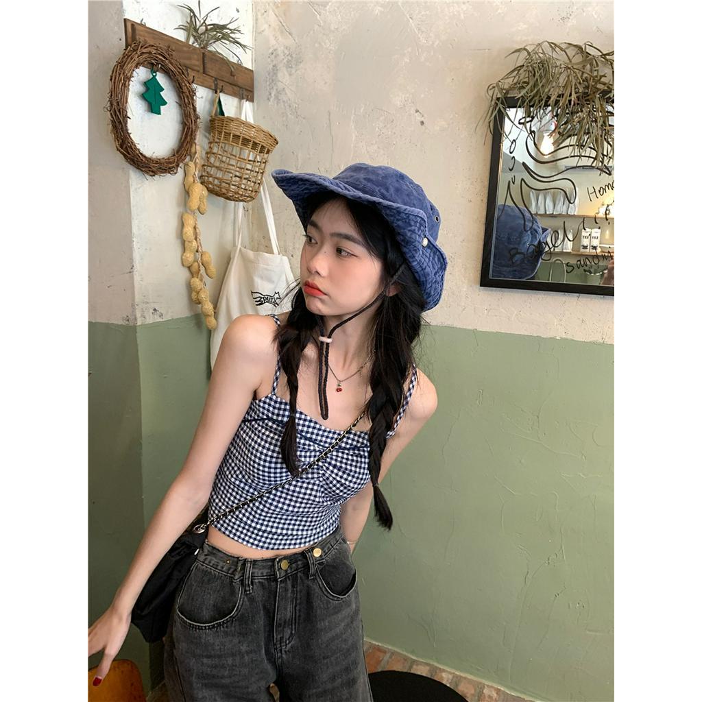 Áo Dây Sọc Ca Rô Dáng Ôm Thời Trang Dạo Phố Thanh Lịch 63709