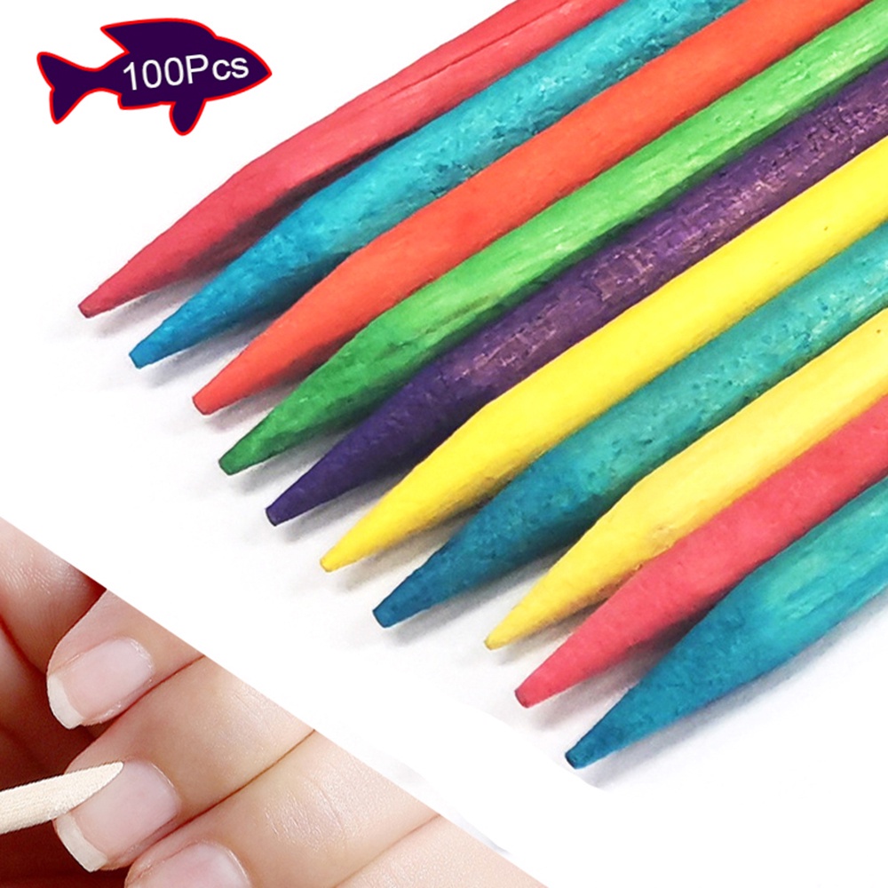 Thanh Gỗ Hai Đầu Nhiều Màu Sắc Tẩy Tế Bào Chết Cho Móng Tay