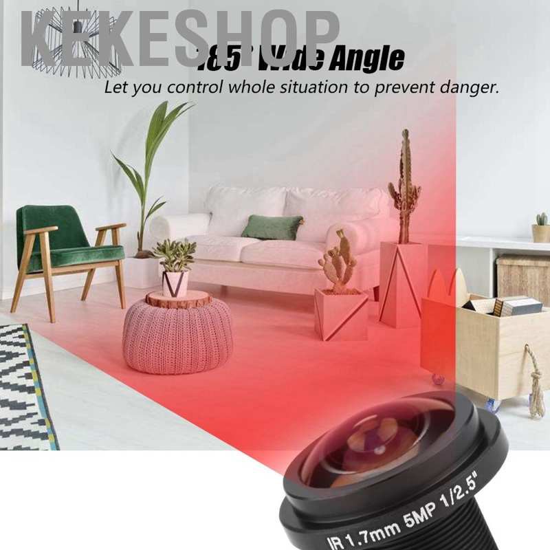 Kekeshop 5MP HD Fisheye Camera Lens 1.7mm Length 185° For CCTV Security Survelliance