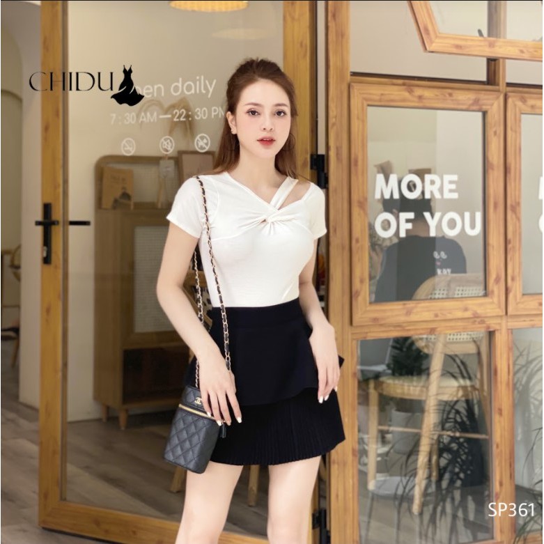 [ Mã WASTAPR giảm 10K đơn 50K] CHIDU Áo phông nơ ngực xinh xắn SP361 | BigBuy360 - bigbuy360.vn