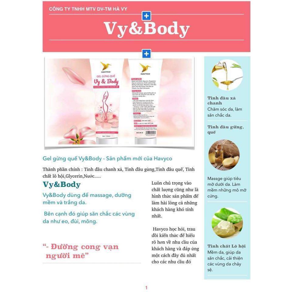 Gel gừng quế Vy&Body