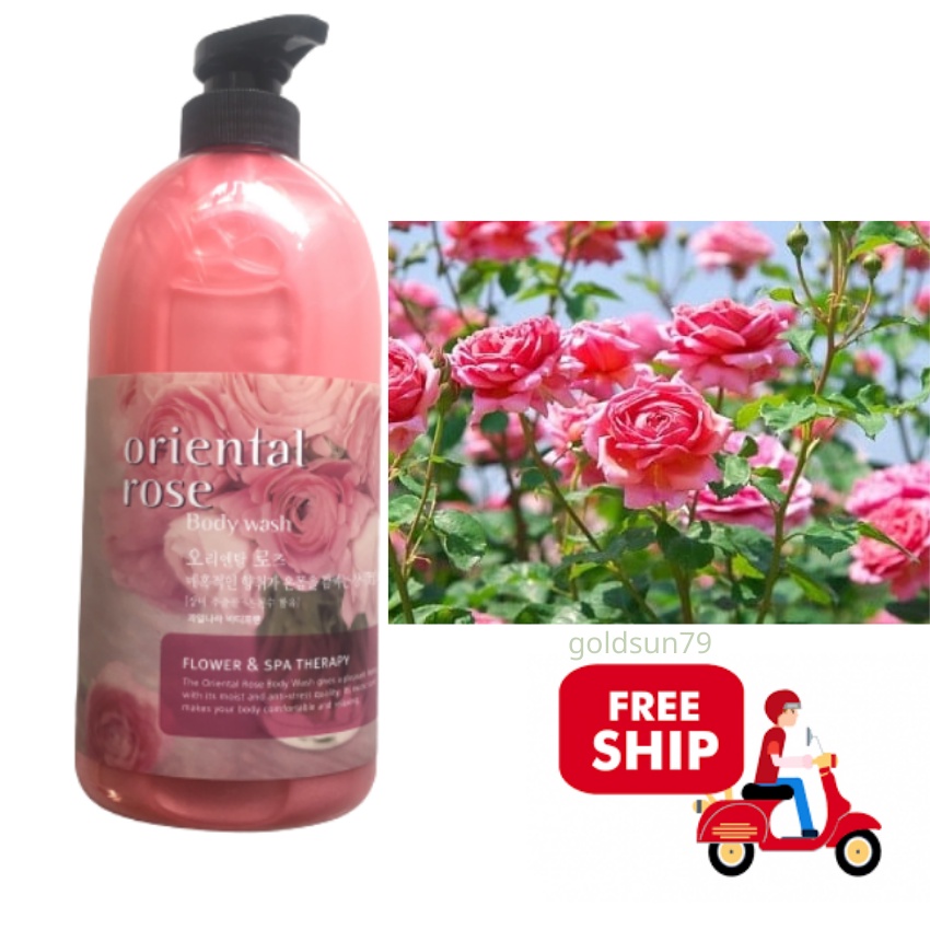Sữa tắm massage hương hoa hồng Welcos Oriental Rose Shower Gel  750ml hàng nhập khẩu