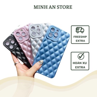 [Minhan Store] Ốp lưng ip hình quả trám chất da mẫu trơn nhiều màu sắc dành cho ip 11/11pm/12/12pm/13/13pm