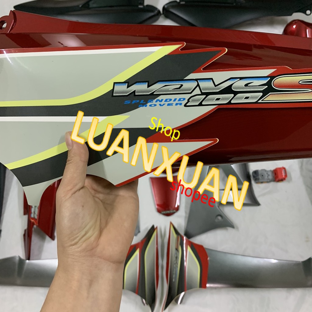 Dàn áo xe Wave- wave RS -Wave S100 MÀU ĐỎ -WAVE A -Wave 50 cc -wave đời 2006 đến 2017 -nhựa trắng nguyên sinh màu ĐỎ