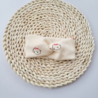 Turban xoắn chéo chất Waffle Hàn cho bé