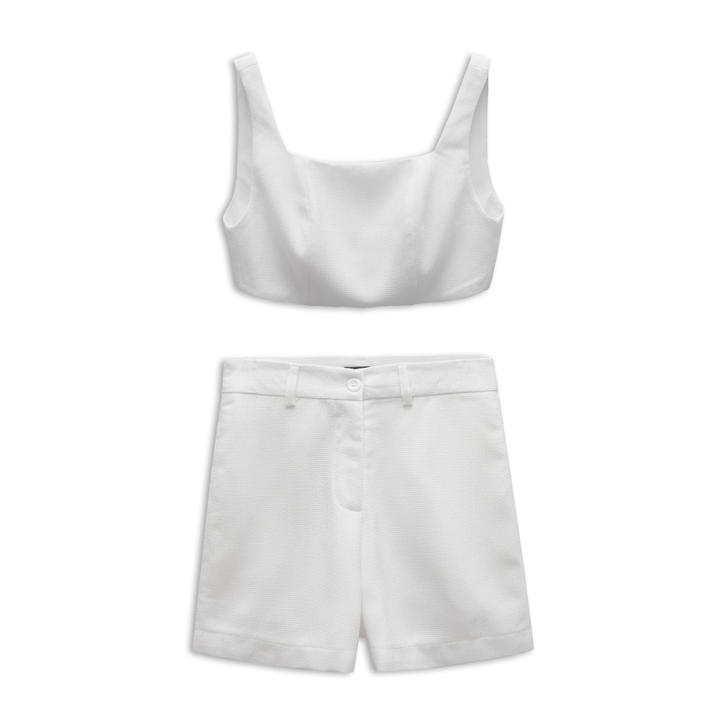 Set Nữ Áo Croptop Tweed , Chất Vải bố gai Thoải Mái , WSD000168,SOMEHOW