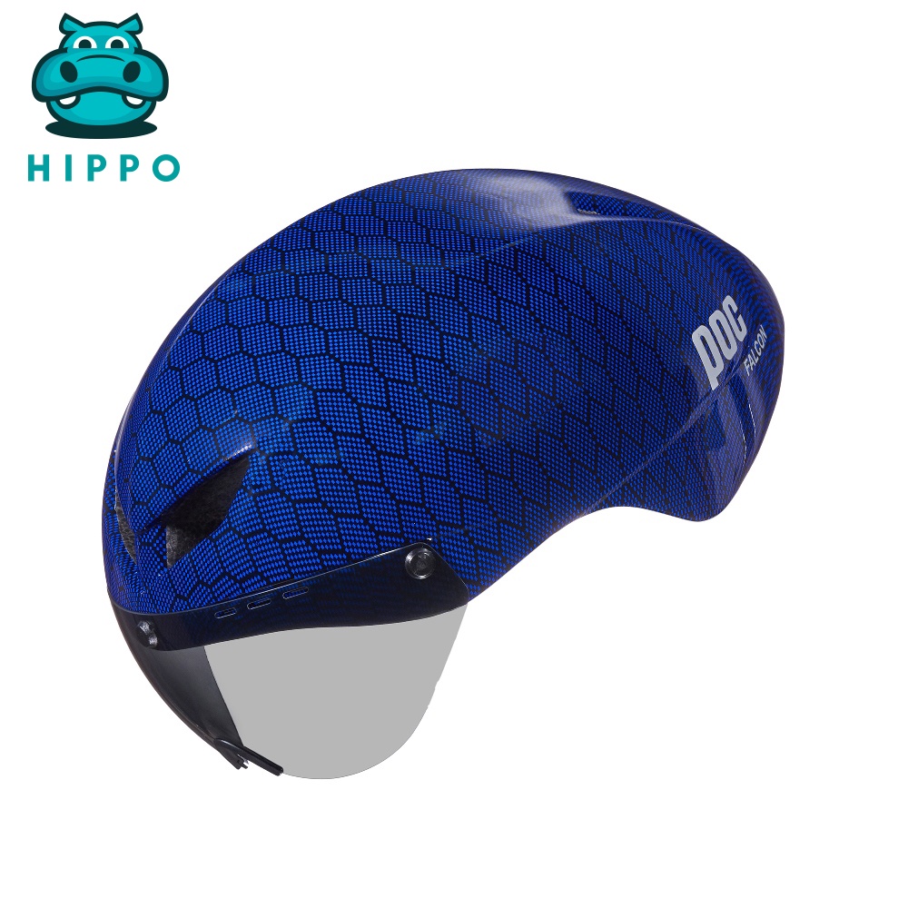 Mũ bảo hiểm xe đạp thể thao Poc Falcon siêu nhẹ chính hãng màu xanh carbon - HIPPO HELMET