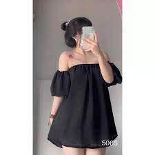 Áo Kiểu Nữ Trễ Vai Tay Bồng - Rere.Store [FREESHIP] - Áo kiểu bánh bèo nữ 5 màu trơn basic SIÊU HOT E1-2