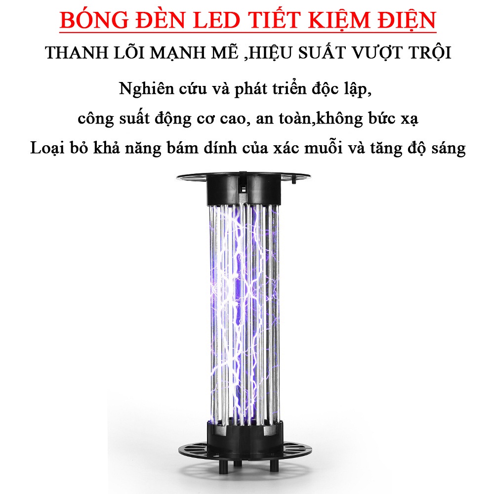 Đèn Bắt Muỗi Công Nghiệp Đèn Máy Bắt Muỗi Không Độc Hại LED 11W Công Suất Cao Ánh Sáng Tím 365 Nano Wave Thu Hút