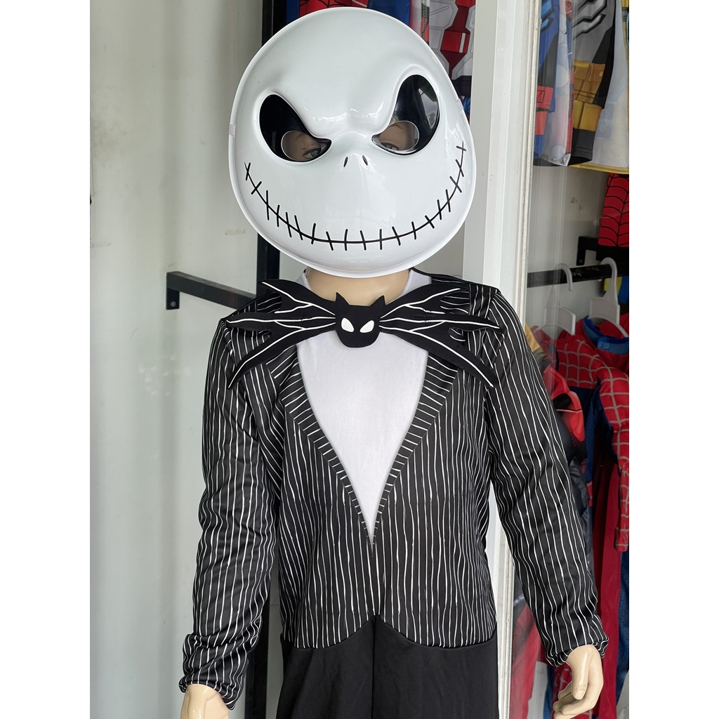 HM1077 Trang Phục Áo Liền Quần Hóa Trang Nhân Vật JACK SKELLINGTON Cho Bé Trai Kèm Mặt Nạ