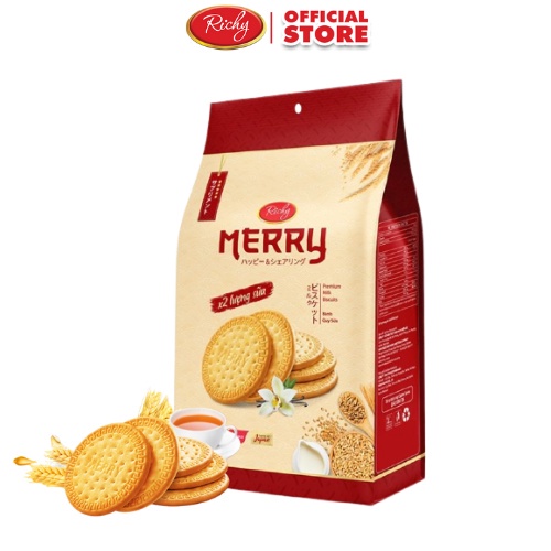 Bánh Quy Sữa Merry Richy 192Gram