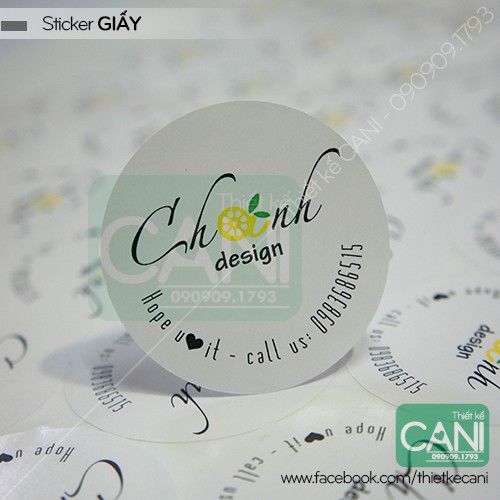 200c -500c Tem giấy Decal dán hộp  In theo yêu cầu Sticker nhãn giấy niêm phong CANI