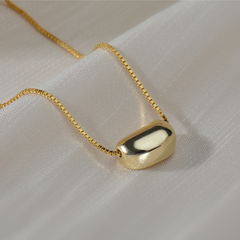 Vòng Cổ choker Bằng Thép Titan Đính Hạt Đậu acacia Đơn Giản Cá Tính