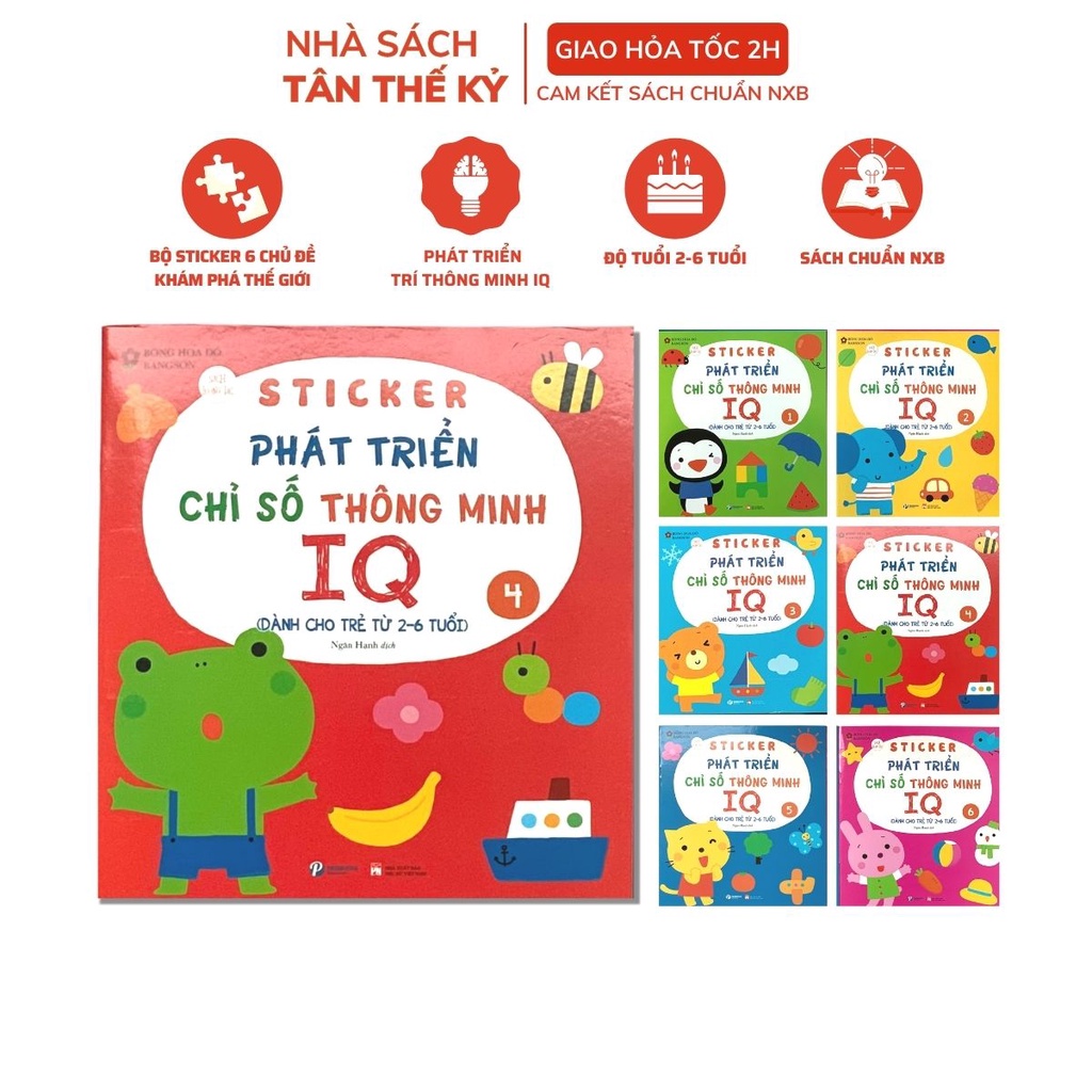 Sách Sticker phát triển chỉ số thông minh IQ dành cho trẻ 26 tuổi (lẻ tùy chọn)