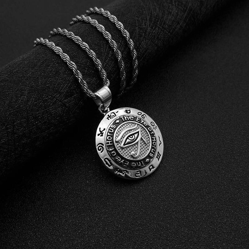 weiweijewelry/Mặt dây chuyền bằng thép không gỉ của nam giới Vòng cổ Bùa thần Horus Ai Cập cổ đại