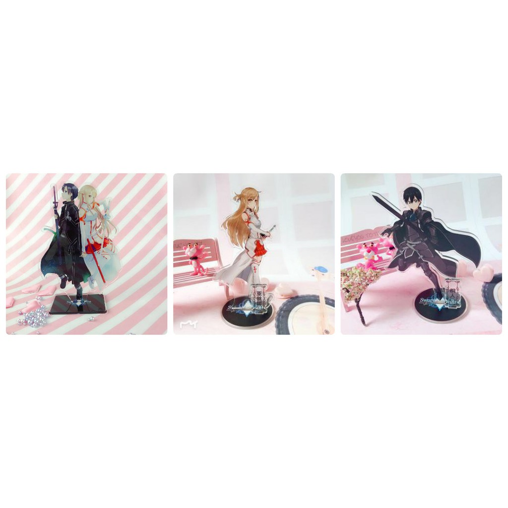 Standee Sword art online (3 mẫu) Tượng Acrylic Standee Anime mica chibi trang trí trưng bày mô hình