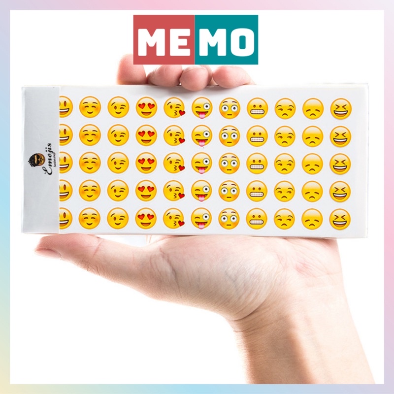 Sticker cute hình nhãn dán mặt cười emoji MEMO trang trí sổ Bullet Journal