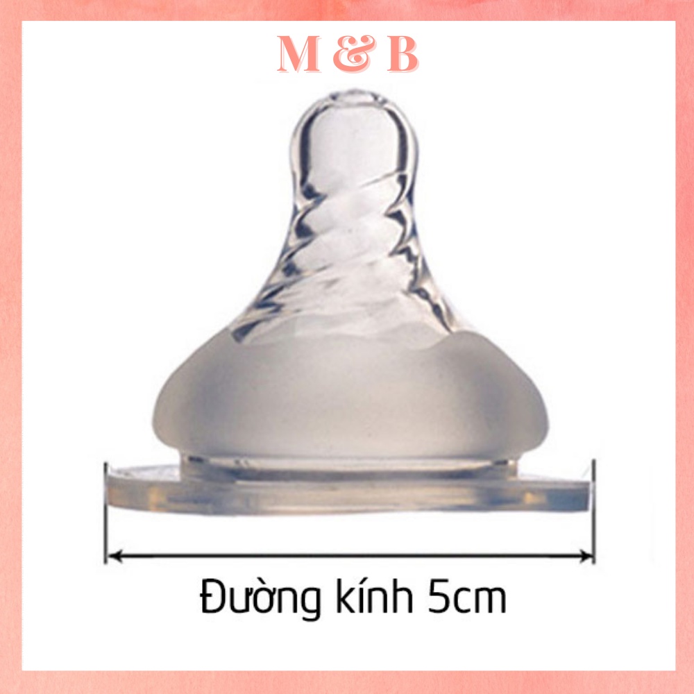 Núm ti, núm vú silicon siêu mềm, siêu co giãn Size S, M, L, Sử dụng được cho hầu hết các loại bình
