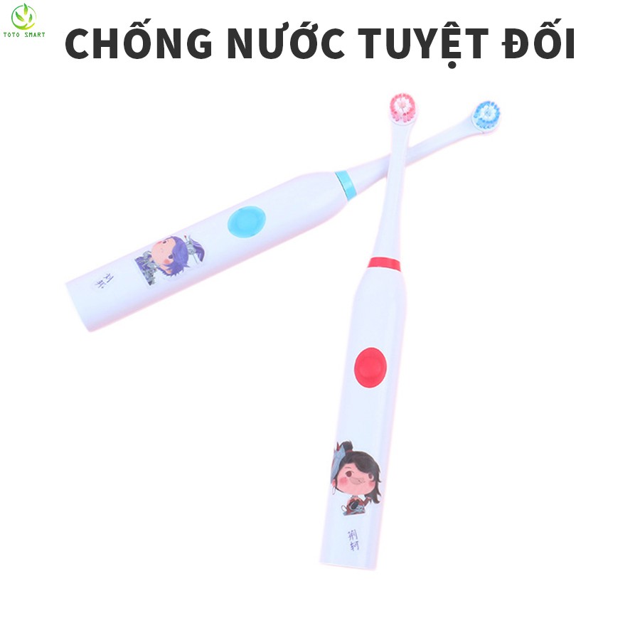 Bàn Chải Điện Tự Động Đánh Răng Xoay Trẻ Em sạc USB pin 60 ngày Chống Nước