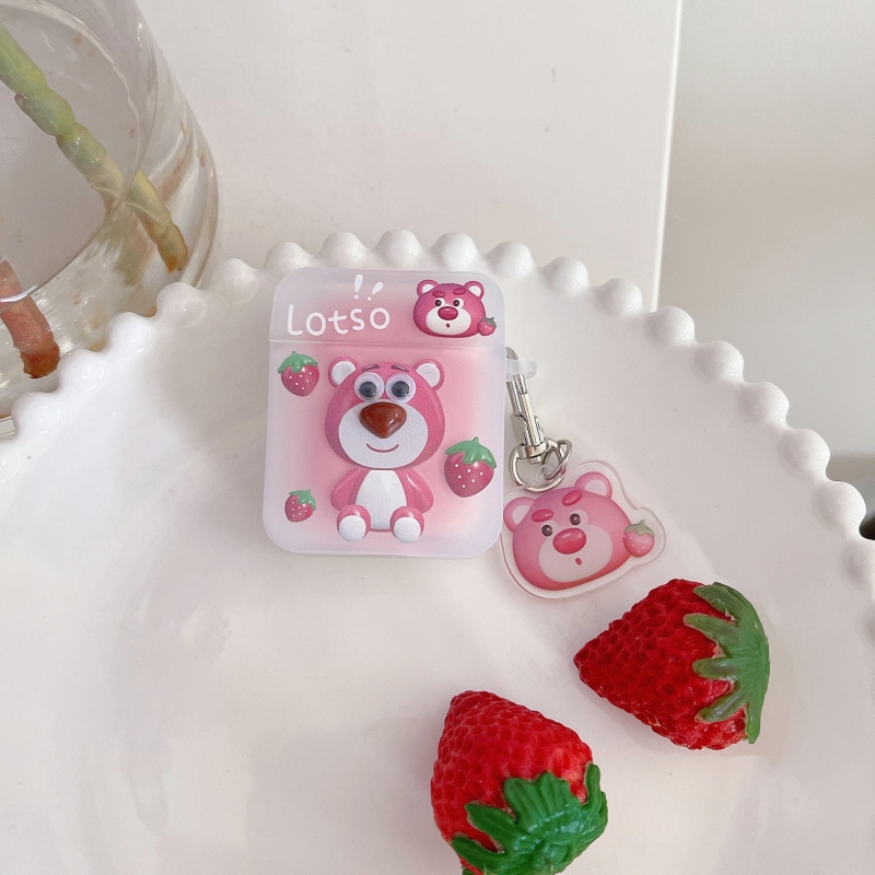 Vỏ Bảo Vệ Hộp Sạc Tai Nghe Apple AirPods 1 2 3 Pro Hình Gấu lotso Dễ Thương