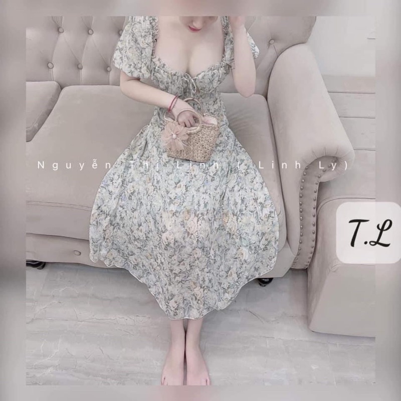 Váy hoa cup ngực dáng dài có đệm ngực | BigBuy360 - bigbuy360.vn