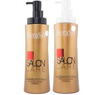 Bộ đôi dầu gội+xả phục hồi tóc hư tổn nặng Kerasys salon care Hàn Quốc 600ml